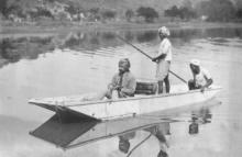 Gajapati Maharaja during boating time at Sita Sagar Paralakhemundi
